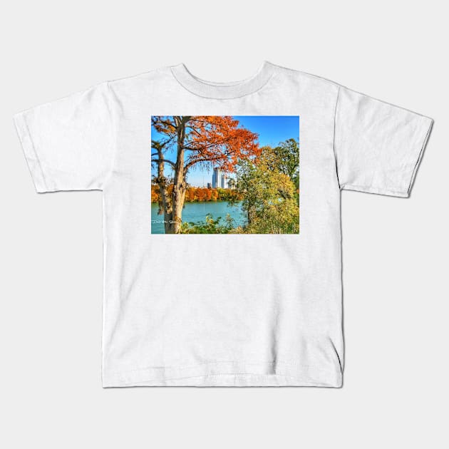 Town Lake - Austin Texas Kids T-Shirt by davidbstudios